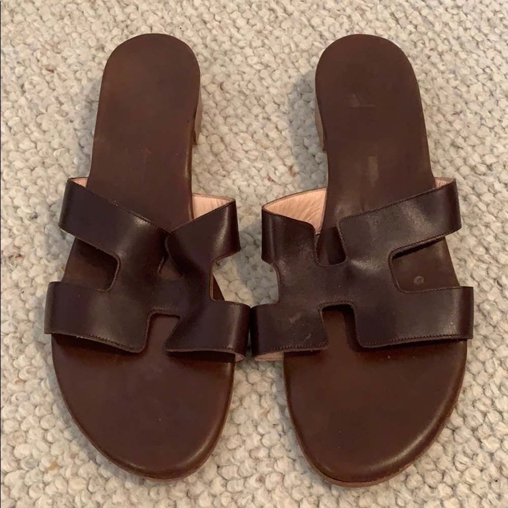 Brown leather sandals